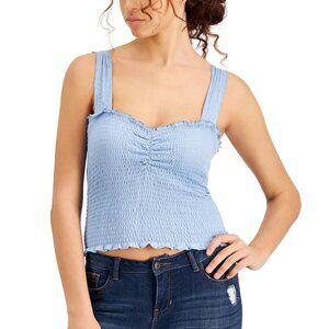 CRAVE FAME Juniors' Smocked Top In; Color Sky NWT Size Small